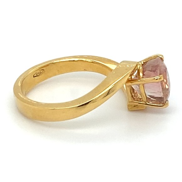 Padparadscha Tourmaline 2.52ct Solid 18K Gold Ring - Picture 4 of 7